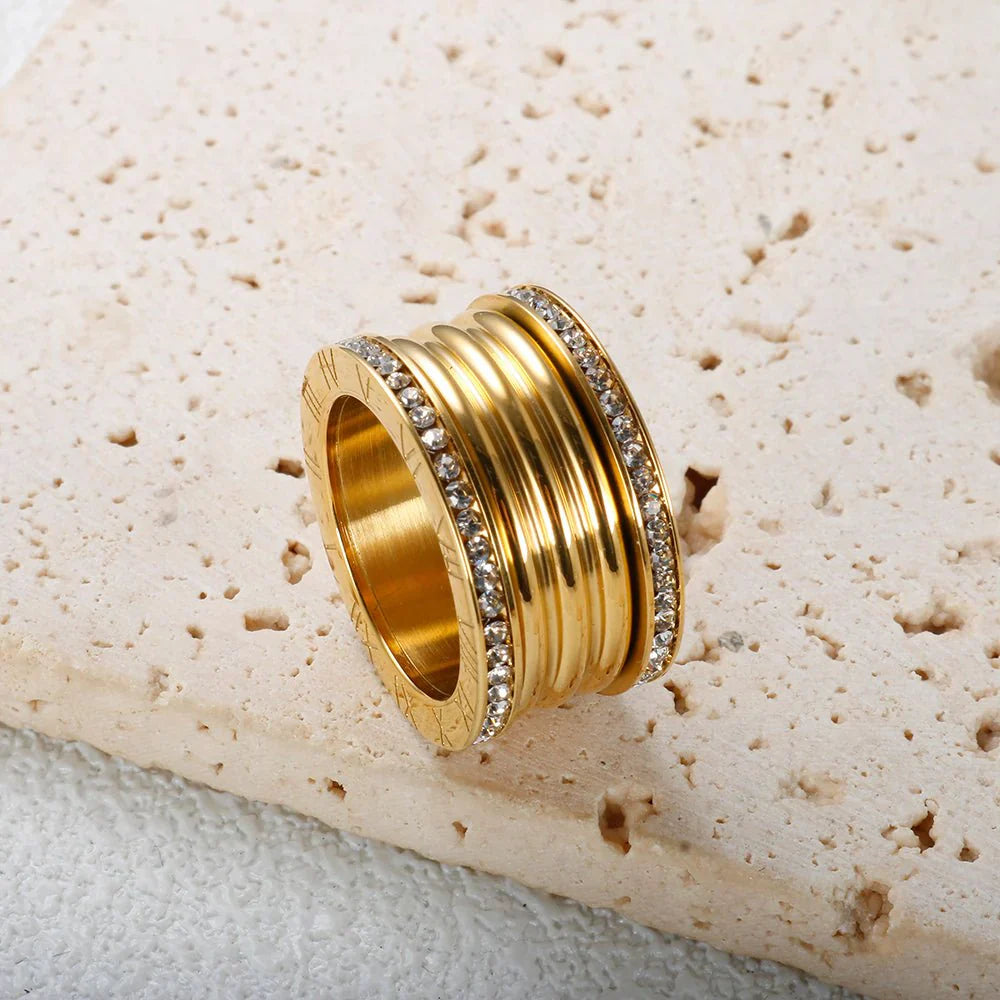 Anel Luxo Imperial Banhado em Ouro 18k