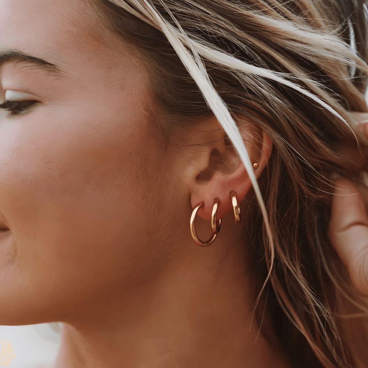 Brinco Trio de Argolas Banhado a Ouro 18k 2