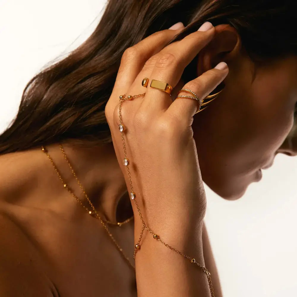 Pulseira de Mão Bali Banhado em Ouro 18k - Ouro - Pulseira de Mão Bali Banhado em Ouro 18k