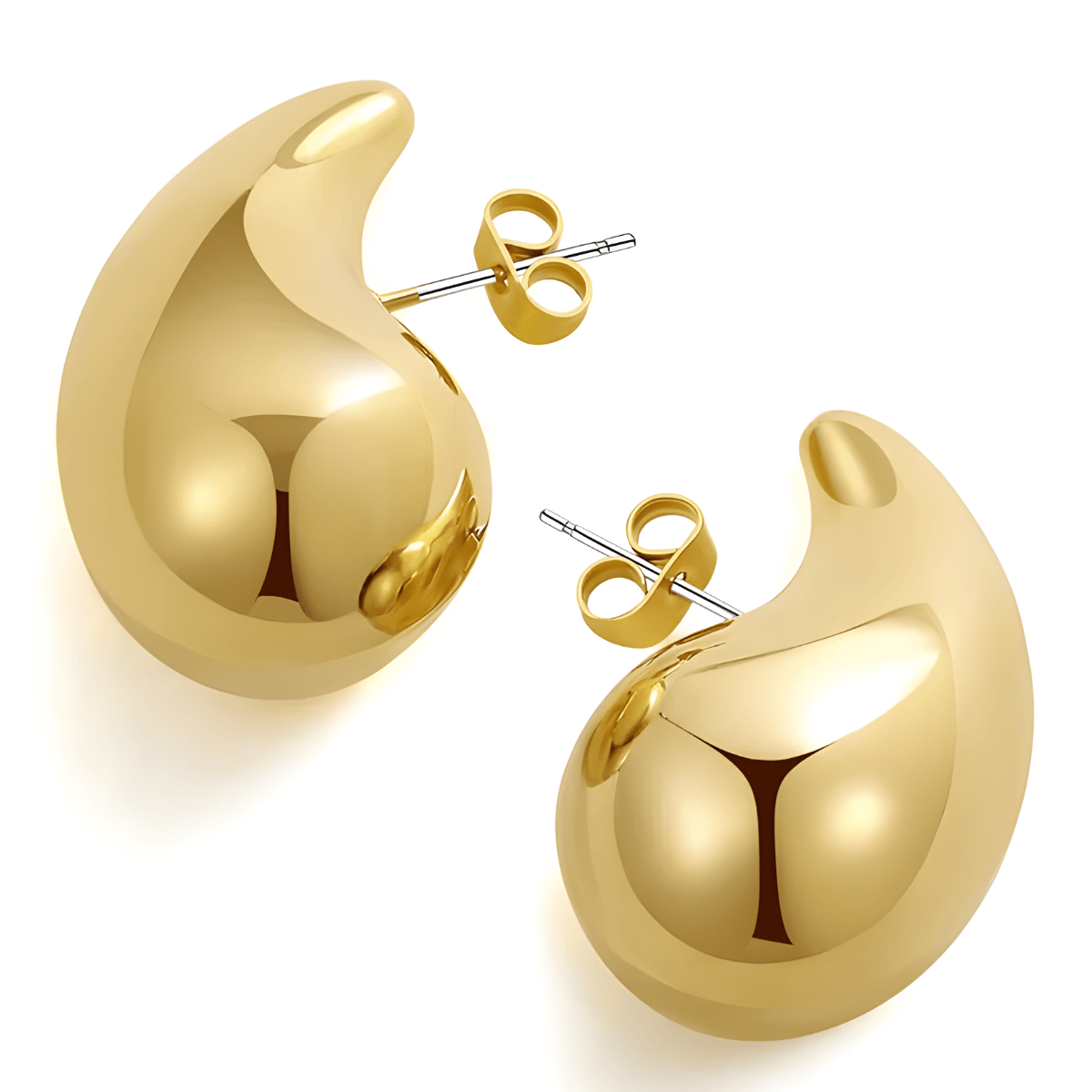 Brinco Gota Grande Banhado a Ouro 18k