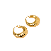 Brinco de Argola Croissant Banhado em Ouro 18k