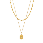 Colar Duplo Santorini Banhado em Ouro 18k