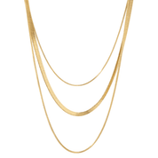 Colar Celina Trio Camadas Malha Banhado a Ouro 18k