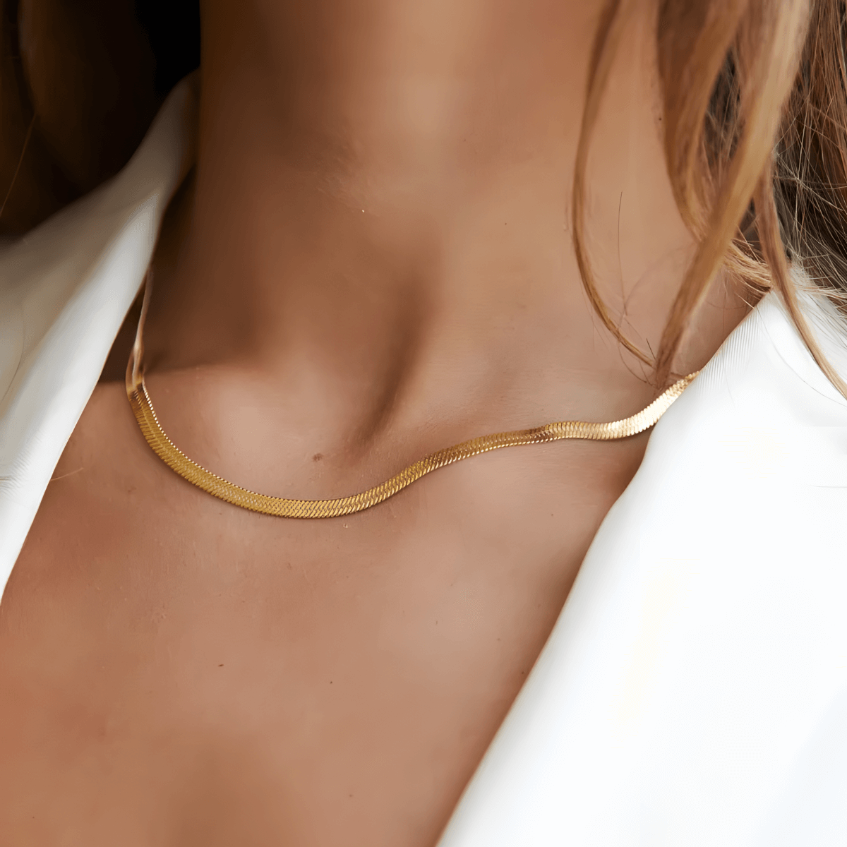 Colar Malha Snake Dourado Banhado a Ouro 18k 2