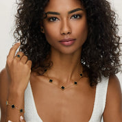 Colar de Trevo Banhado em Ouro 18k