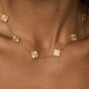 Colar de Trevo Banhado em Ouro 18k