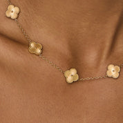 Colar de Trevo Banhado em Ouro 18k