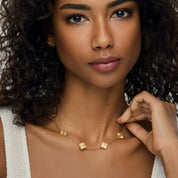 Colar de Trevo Banhado em Ouro 18k