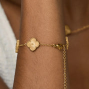 Pulseira Trevo Banhado em Ouro 18k