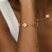 Pulseira Trevo Banhado em Ouro 18k