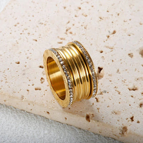 Anel Luxo Imperial Banhado em Ouro 18k