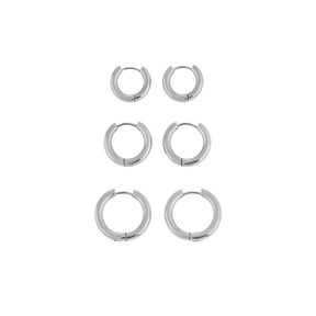 Brinco Trio de Argolas Prata