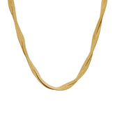 Colar de Corrente Slim Entrelaçado Banhado em Ouro 18k