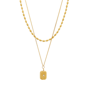 Colar Duplo Santorini Banhado em Ouro 18k