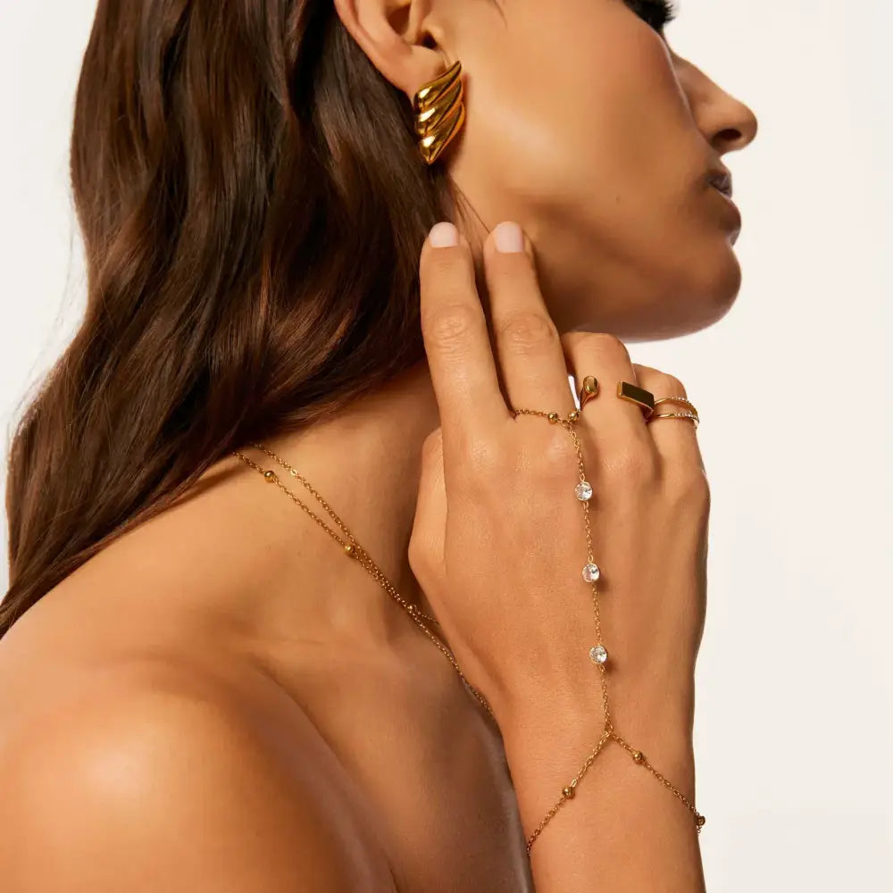 Pulseira de Mão Bali Banhado em Ouro 18k - Ouro - Pulseira de Mão Bali Banhado em Ouro 18k